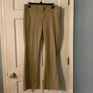 Tan boot cut pants from American Eagle